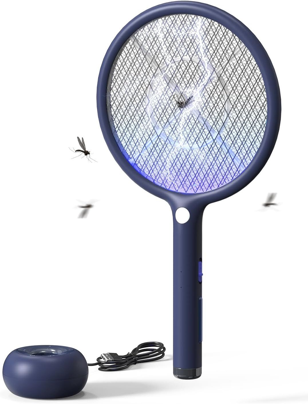 HYCHIKA BETTER TOOLS FOR BETTER LIFE Fliegenklatsche Elektrische Fliegenklatsche, 2-in-1-Fliegenklatsche, 4000 V