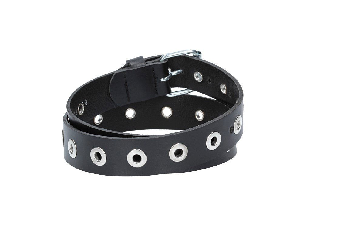 kiddybelts Ledergürtel Ledergürtel Kids 25mm in Schwarz mit Ösen und Schließe in Silber (KB14-790, 1-St) sehr weiches Vollrindleder