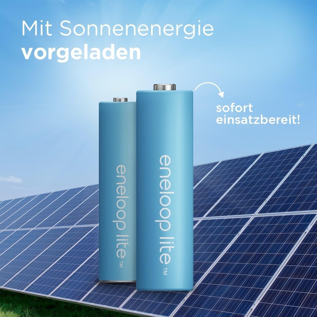 eneloop Lite AAA Akkus 550 mAh – 2er Pack wiederaufladbare Batterien Batterie, (1.2V V, 2 St), wiederaufladbar