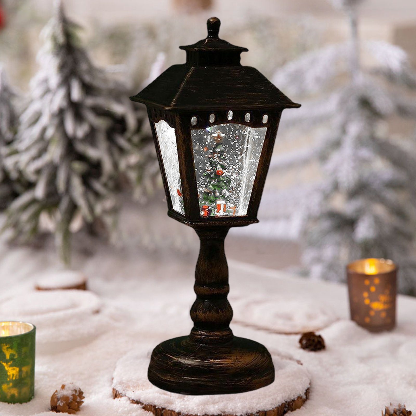 LED LED Lampe Leuchte Weihnachtslaterne wechselbar Schreibtischlampe Dekoration Weihnachtsdeko, Weiß Rutaqian
