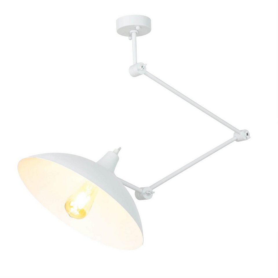 Licht-Erlebnisse Deckenleuchte MELOS, ohne Leuchtmittel, Weiße  Deckenleuchte Metall retro flexibel Wohnzimmer Lampe
