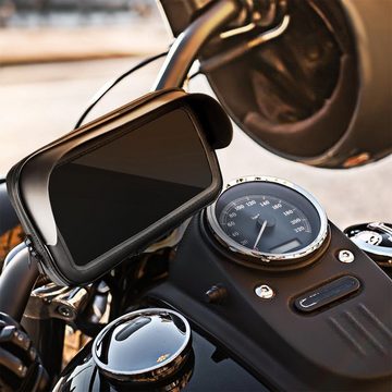 CoolGadget Universalhalter Spiegel Handy-Halterung, (bis 6,3 Zoll, Universal Spiegel Smartphone Halter Motorrad Bike Roller Tasche)