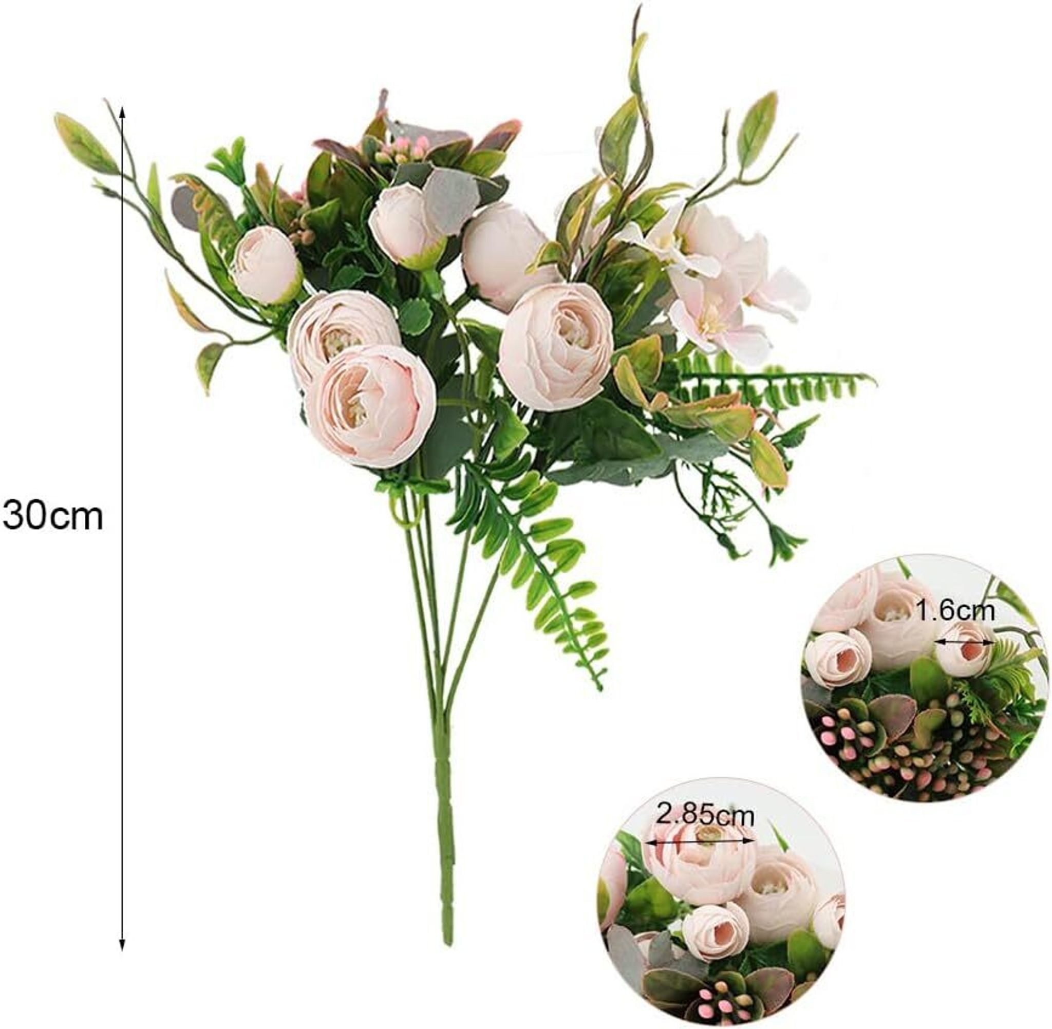 Kunstpflanze Rosa Künstliche Balkonpflanzen Kamelie Kunstblumen, FELIXLEO – Bild 2 von 5