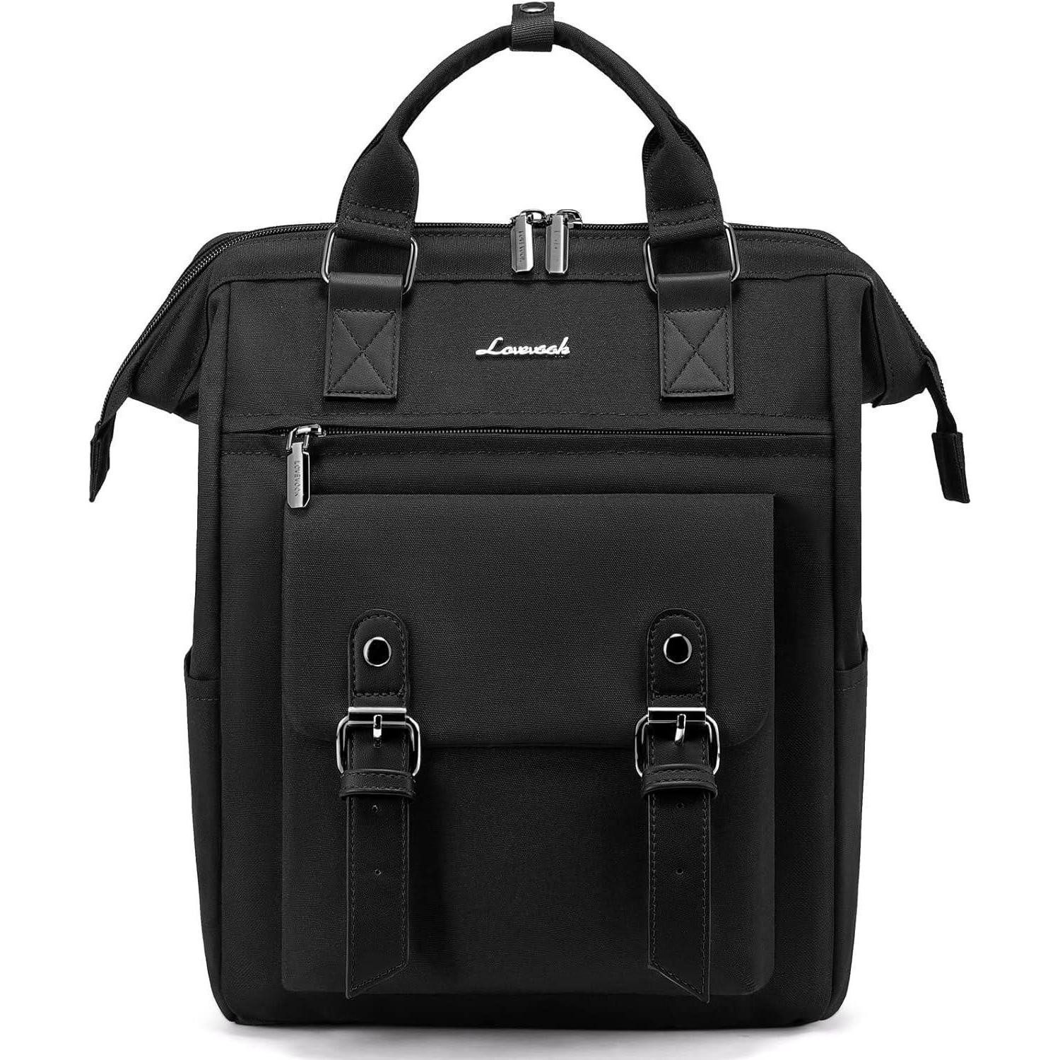 Laptoprucksack Rucksack Damen Klein Wasserdicht Cityrucksack Schwarz