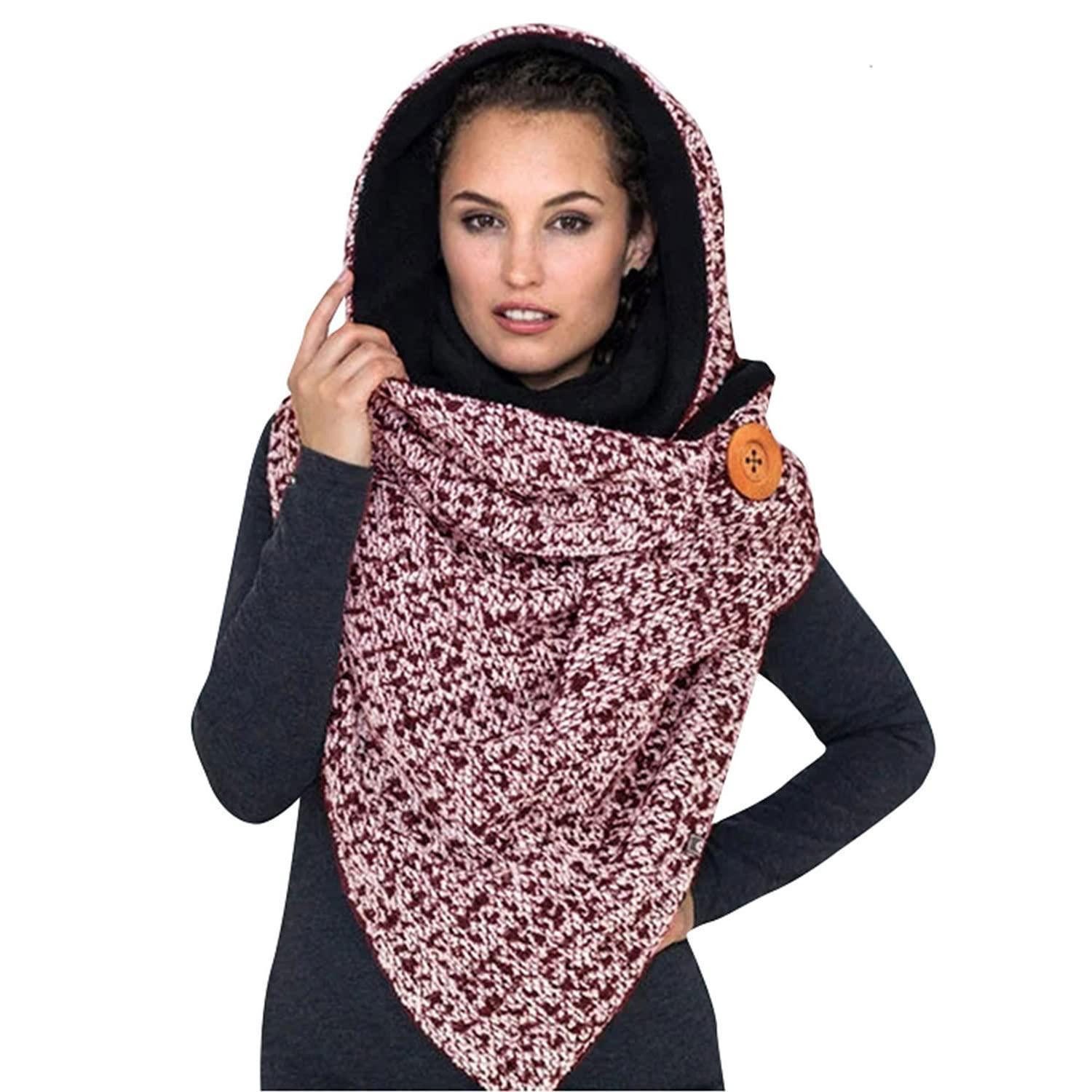 LuxusKollektion Dreieckstuch Dreieckschal Damen Winter Katze Rot/Schwarz, (1-St)