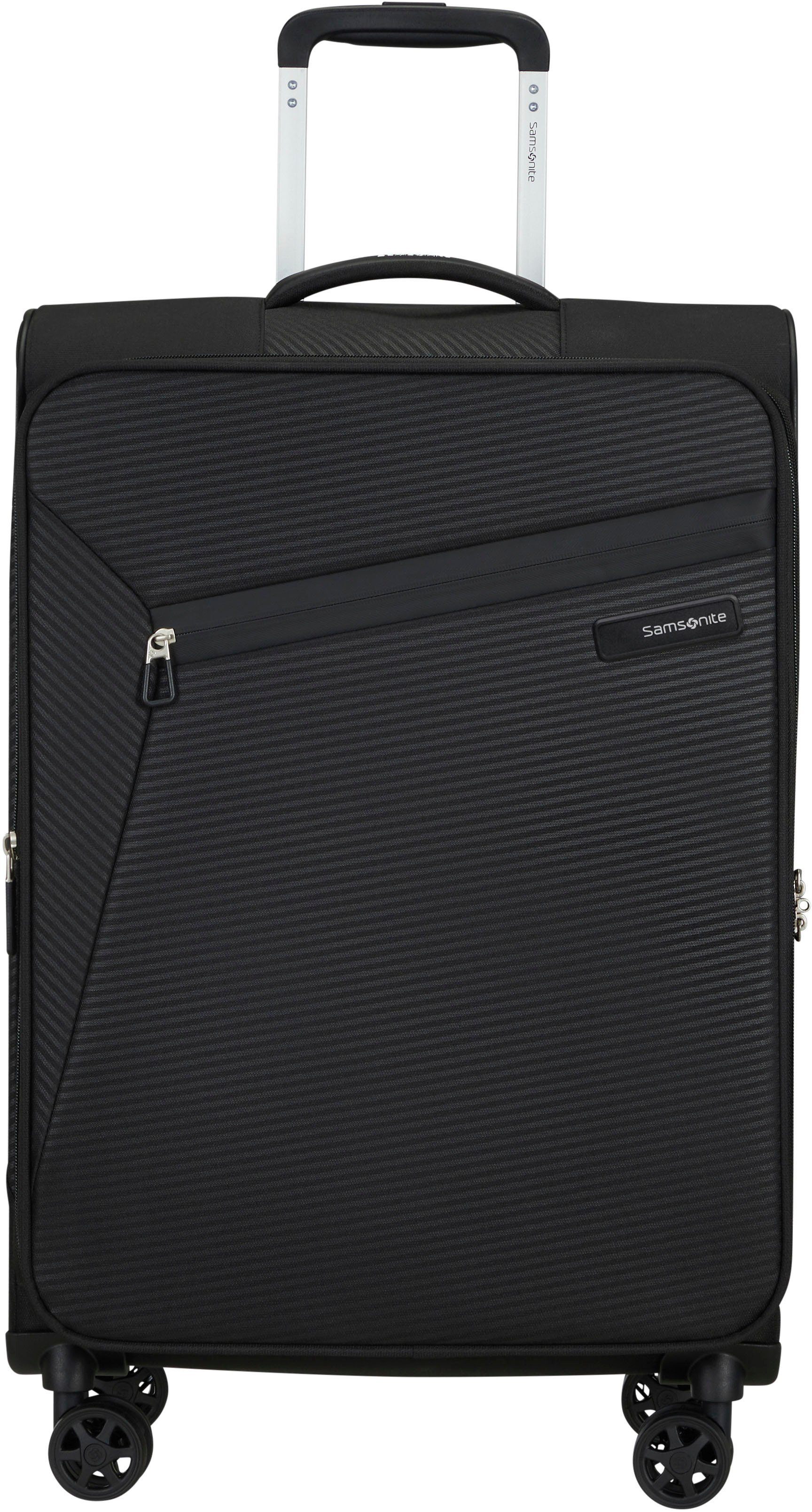 Samsonite Weichgepäck-Trolley Litebeam, black, 66 cm, 4 Rollen, Reisekoffer Aufgabegepäck Trolley mit Volumenerweiterung