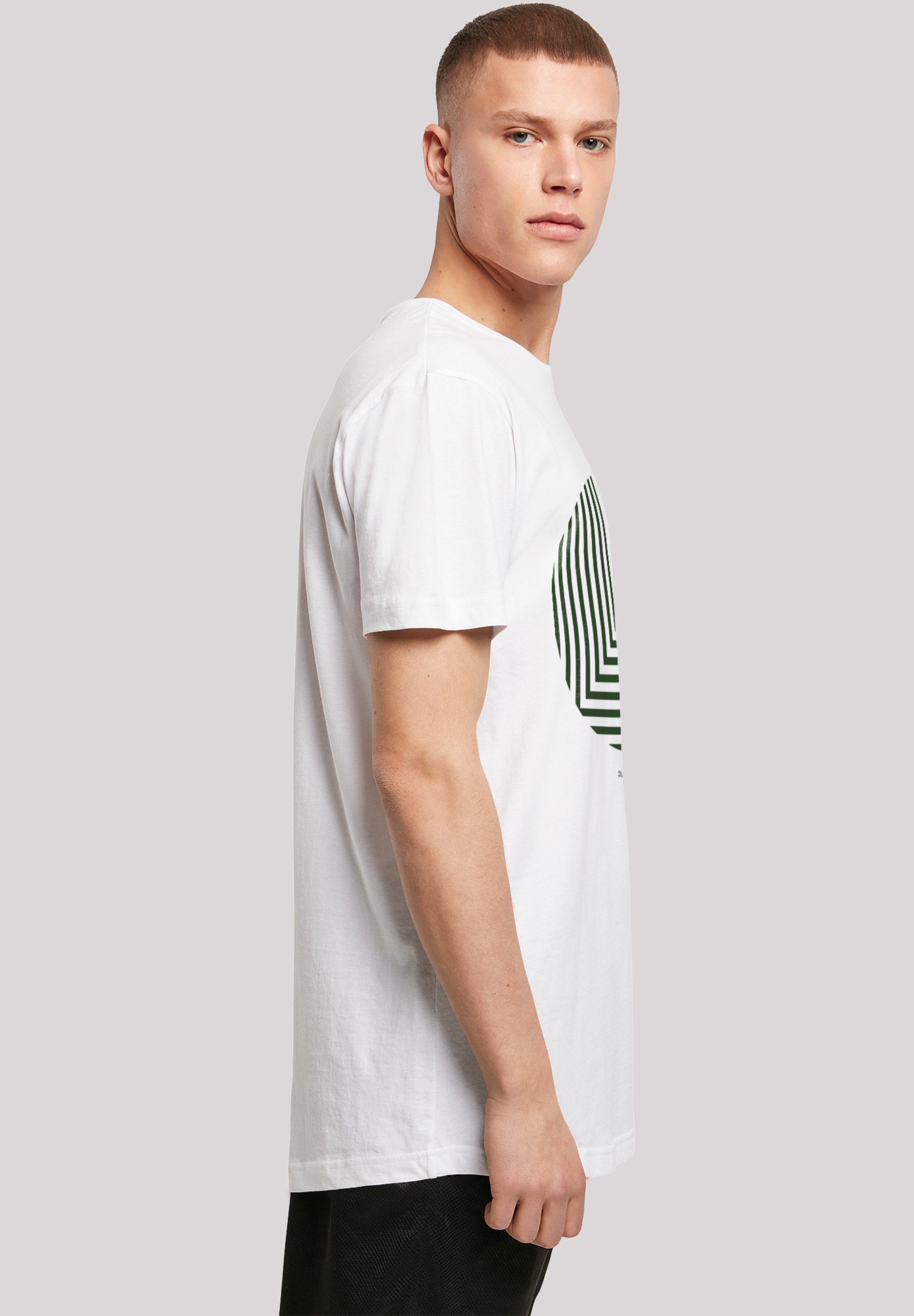F4NT4STIC T-Shirt Geometrics Grün weiß Print