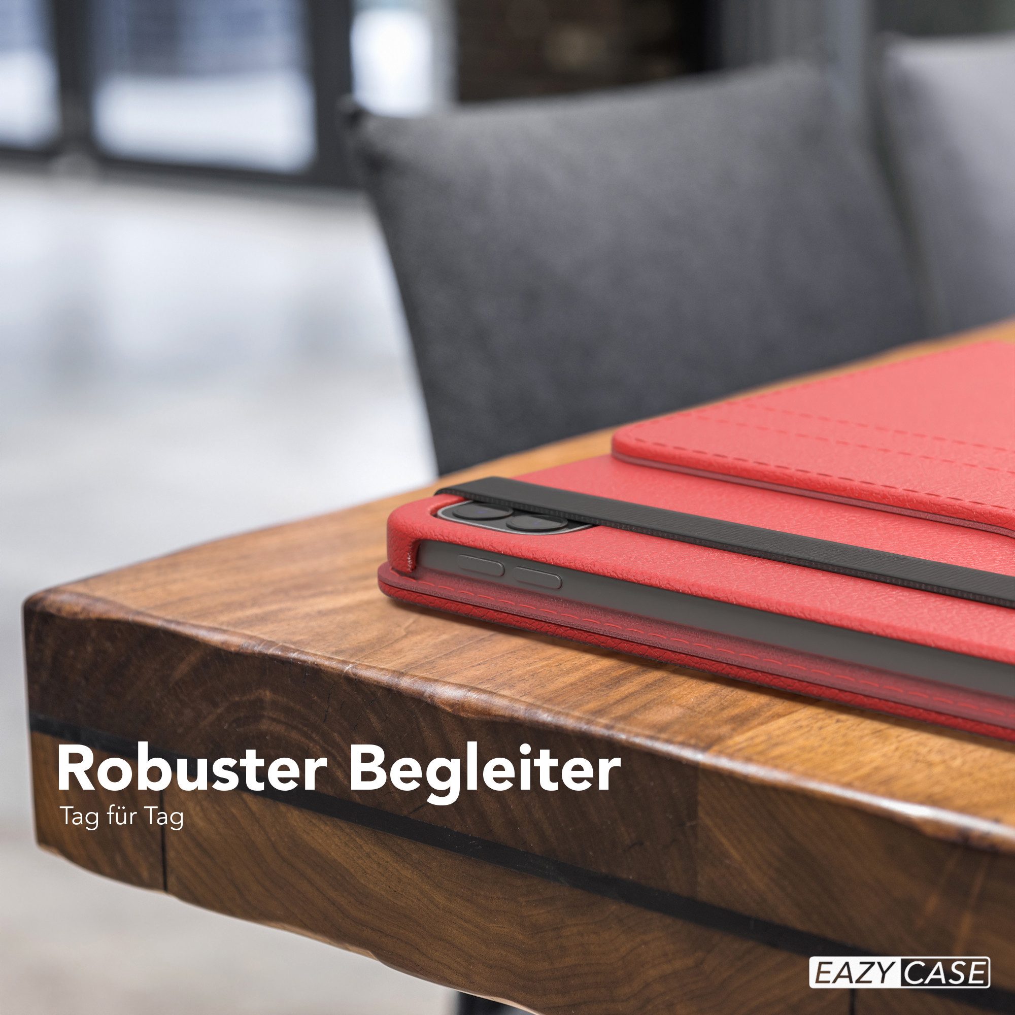 EAZY CASE Tablet-Hülle Rotation Case für iPad Pro 11" 1./2./3./4. Gen. 11 Zoll, Tabletcase Flipcover Smart kratzfest Hülle aufstellbar drehend Rot – Bild 2 von 5