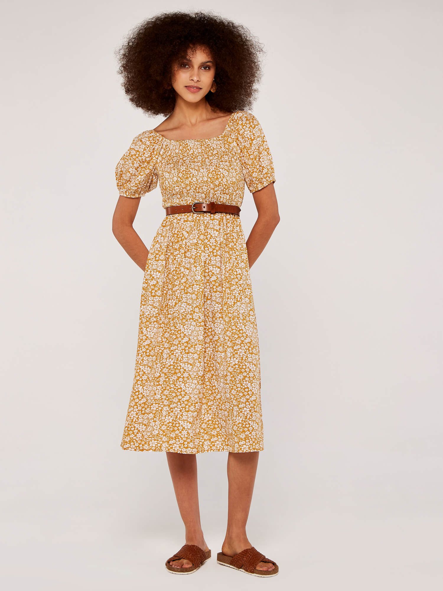 Midikleid geblümtes Midikleid
