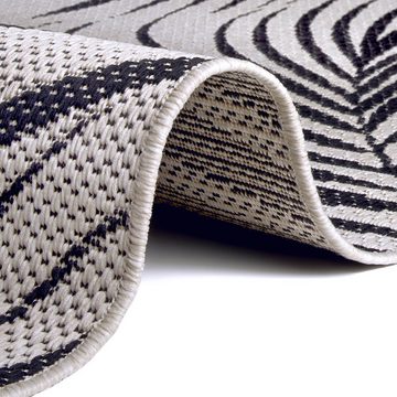 Teppich Teppich Sumatra In- / Outdoor Palmenblatt Design creme schwarz, Teppich Boss, rechteckig, Höhe: 3 mm