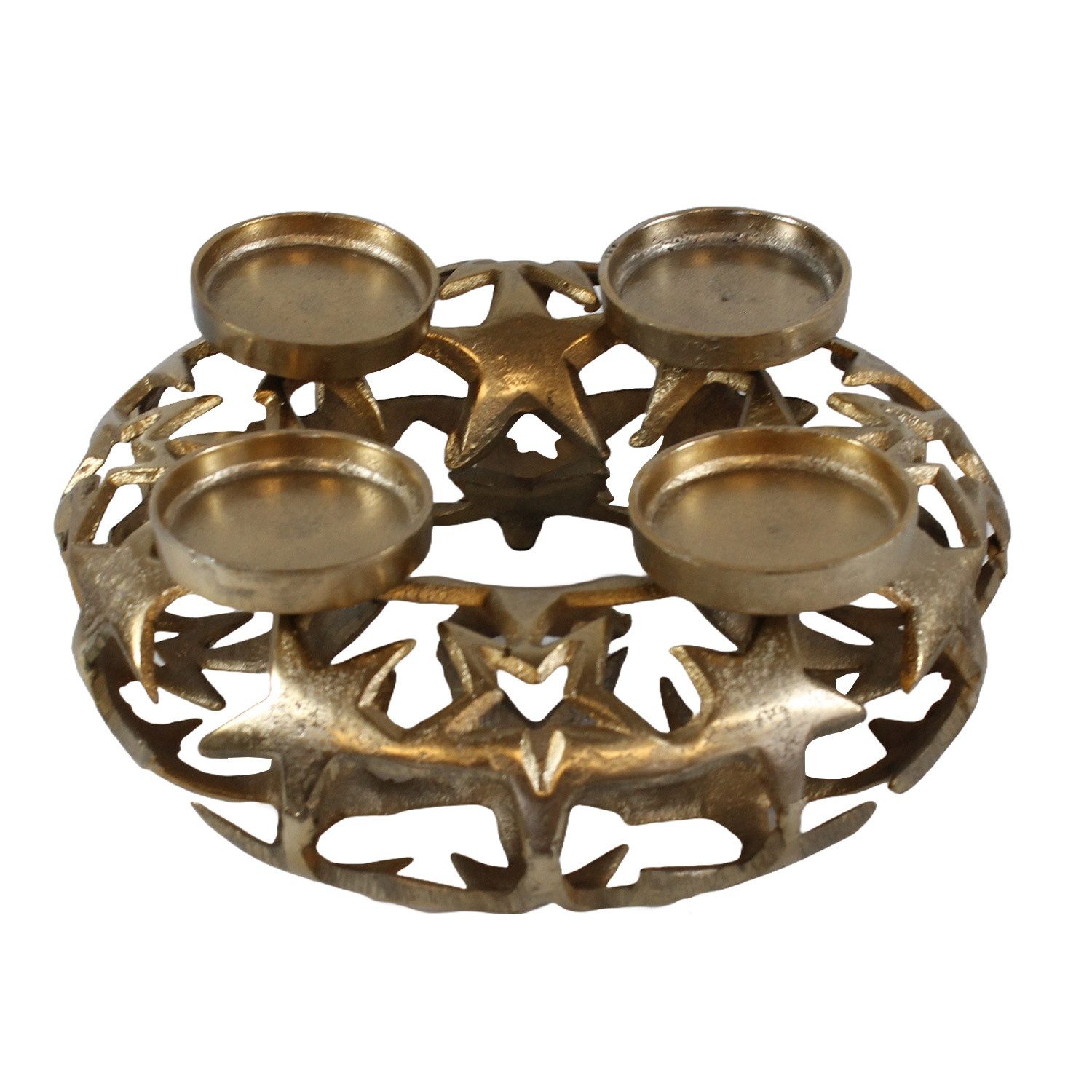 Fachhandel Plus Kerzenständer "Starlight" rund 30 cm, für Stumpenkerzen bis 7 cm Durchmesser (1 St), integrierte rutschfeste Gummifüßchen verhindern Kratzer