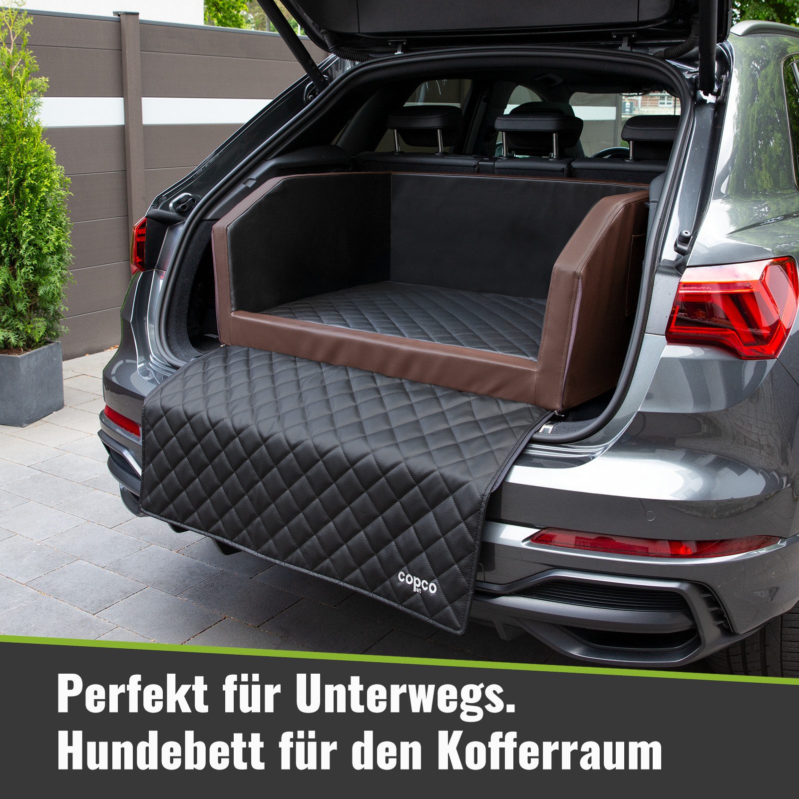 CopcoPet Tier-Autobett Travel Bed Hunde Reisebett, Kofferraumschutz Hund mit ladekantenschutz, Schutzmatte herausnehmbar