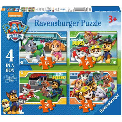 Ravensburger Puzzle Ravensburger - PAW PATROL: Eilt zur Hilfe 4 in 1, 24 Puzzleteile