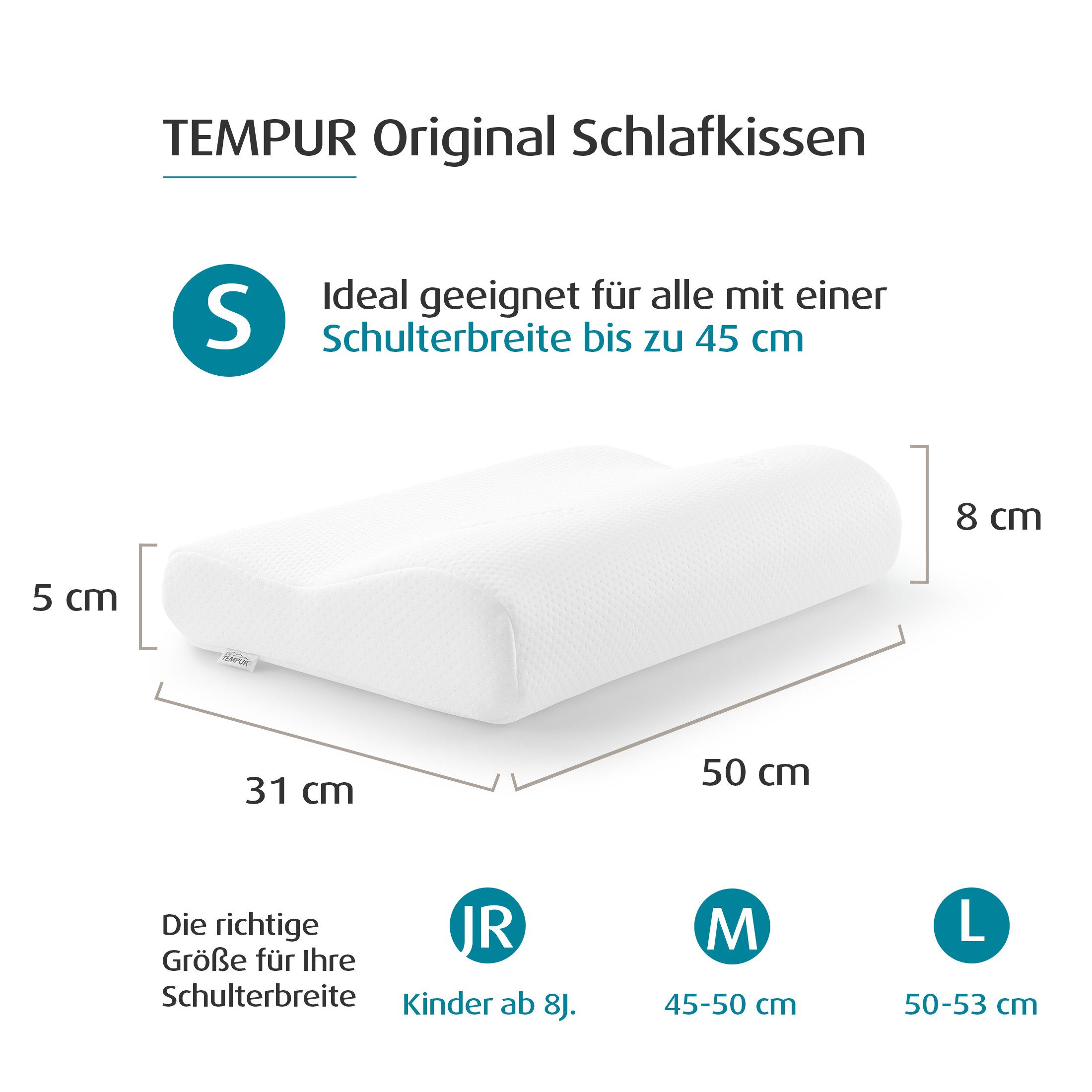 Tempur Schlafkissen TEMPUR® Original festes Memory Foam Schlafkissen, Memory Foam, druckentlastend