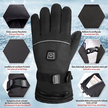 BRUBAKER Skihandschuhe »Beheizbare Thermo Handschuhe mit Akku« (3 Stufen Temperaturregler Heizung - Thermo Handschuhe Skifahren, Motorrad und Fahrrad, mit Reißverschluss-Tasche) Wasserdicht und Winddicht – Winterhandschuhe für Herren und Damen