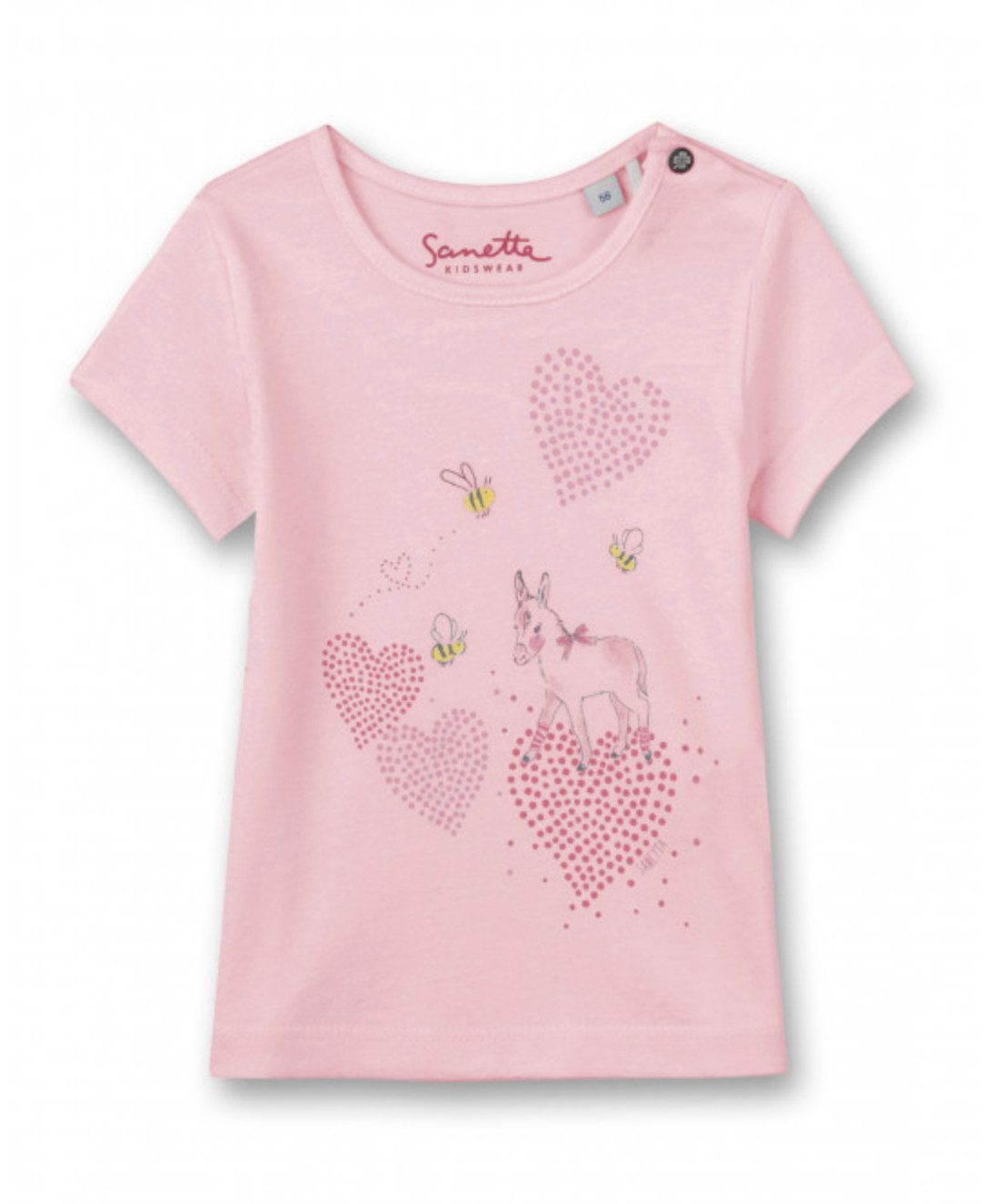 Sanetta T-Shirt Baby Mädchen T-Shirt mit Herzprint Baumwolle Kurzarm