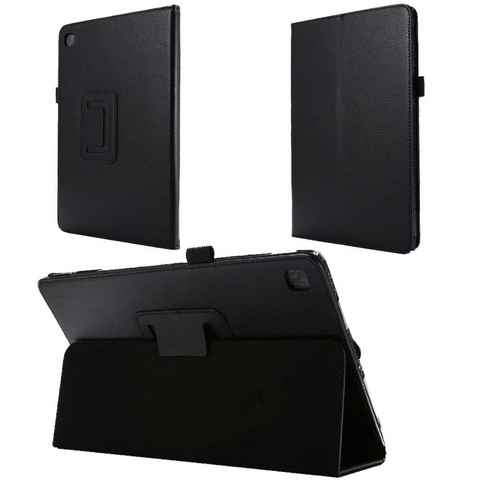 Wigento Tablet-Hülle Für Samsung Galaxy Tab A7 T500 / T505 2020 Schwarz Kunstleder Hülle Cover Tasche Case Neu