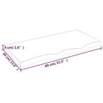 furnicato Tischplatte Dunkelbraun 80x40x(2-4)cm Massivholz Eiche