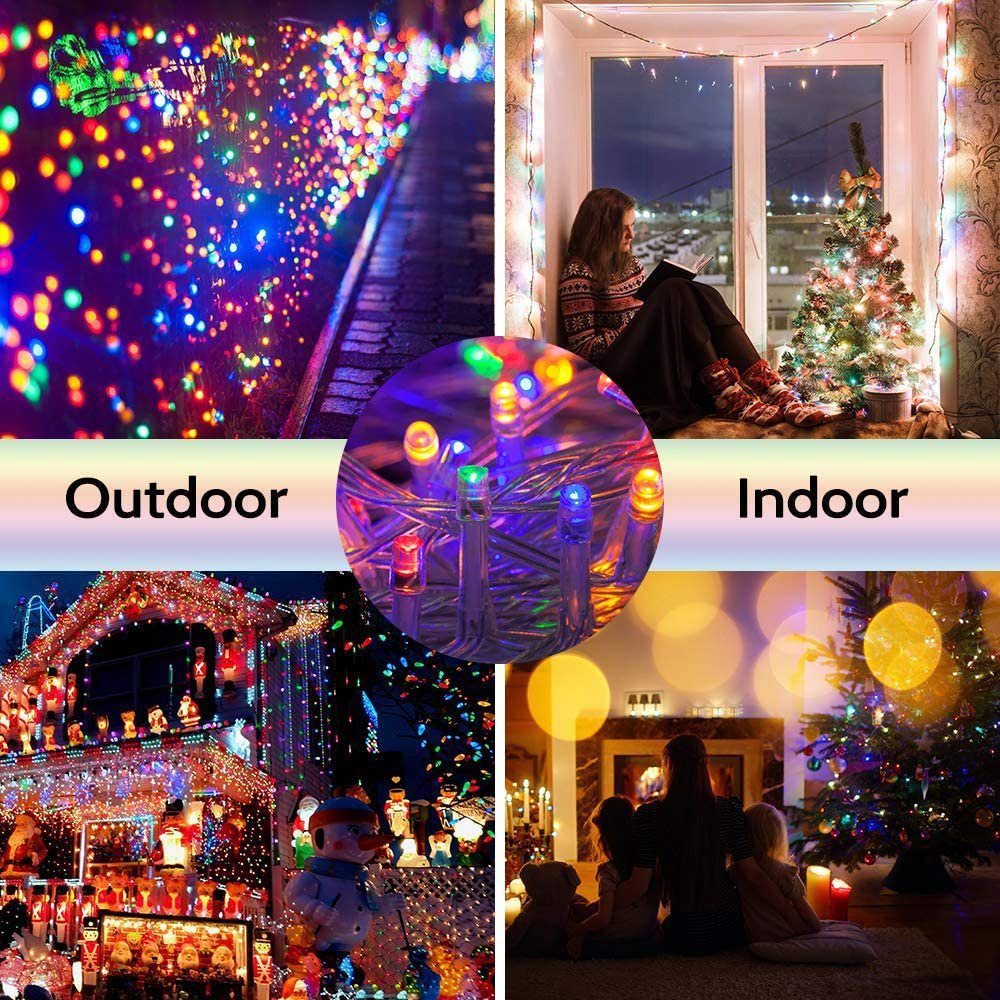 Laybasic Lichterkette LED Lichterkette Vorhang Modi,10M/20M/30M/50M/100M,für Multicolor Licht, 8 Halloween,Party,Fensterdeko Dekolicht,Weihnachtsbeleuchtung,LED