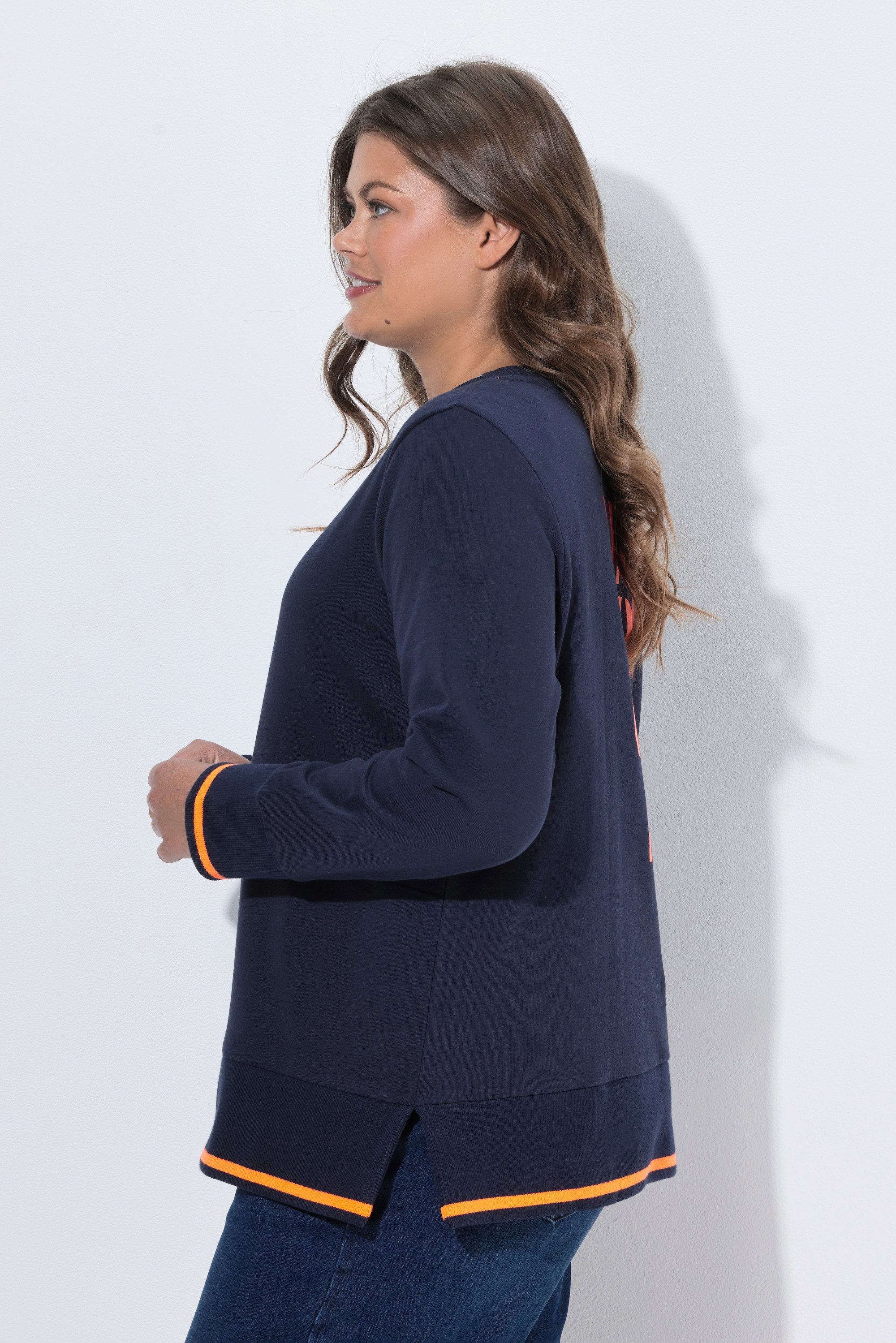 Laurasøn Sweatshirt Sweatshirt V-Ausschnitt Langarm Rückenprint – Bild 4 von 4