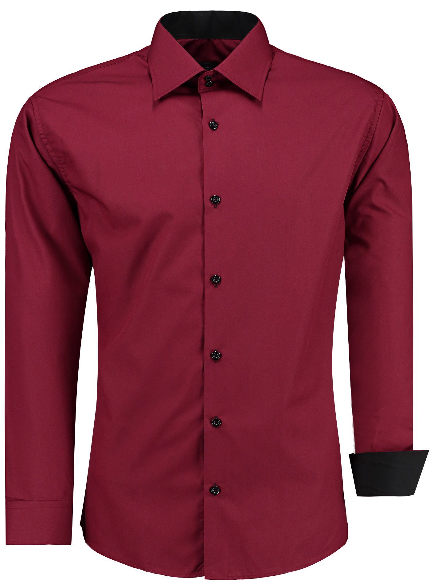 J'S FASHION Businesshemd JS12105 Slim Fit Langarm Herren Hemd mit farblich günstig online kaufen