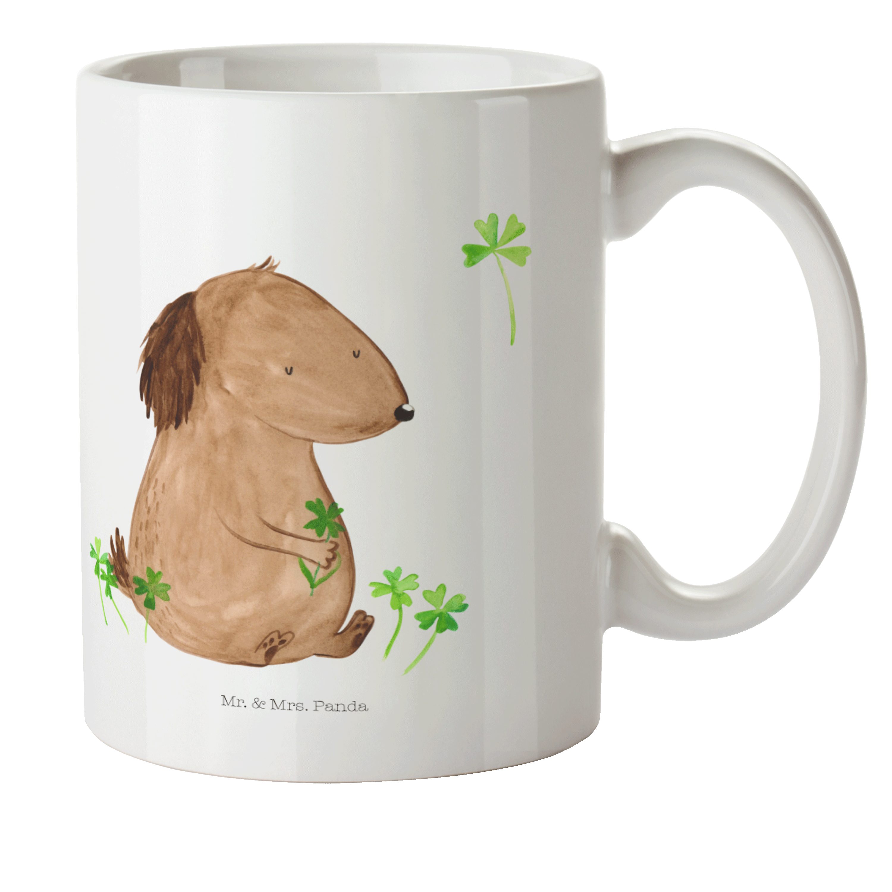 - Kunststoff Mrs. Kleeblatt Panda Weiß Haustier, Geschenk, Kaffeet, Hund & Kunststoff Kinderbecher - Tasse, Mr.