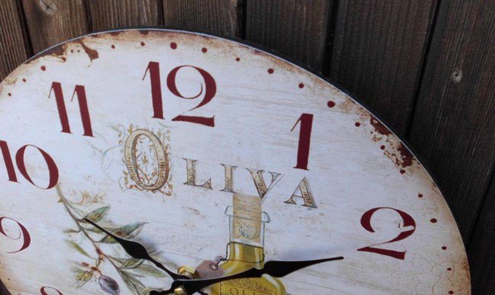 Ambiente Haus Wanduhr Mediterrane Wanduhr Oliva günstig online kaufen