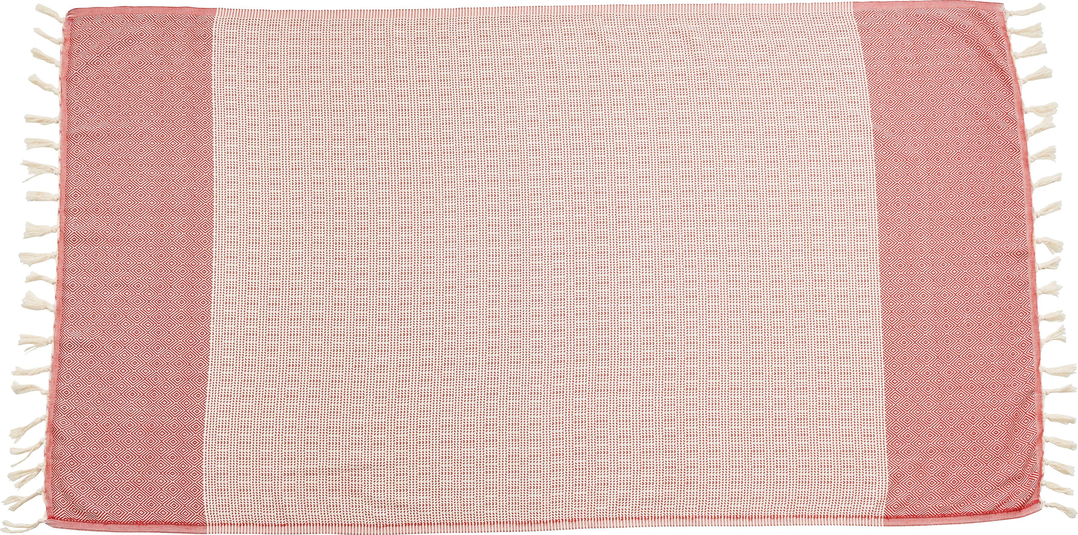 Plaid Lounge Diamond, done.®, Leichtes Plaid mit geknoteten Fransen