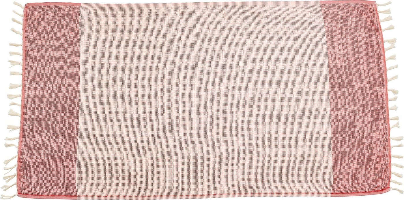 Plaid Lounge Diamond, done.®, Leichtes Plaid mit geknoteten Fransen