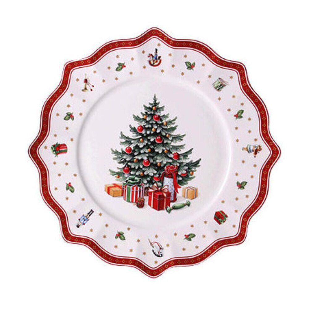 Villeroy & Boch Platzteller Platzteller 35 cm Toy's Delight rot/weiß, 1-tlg., Premium Porcelain, Handwäsche empfohlen