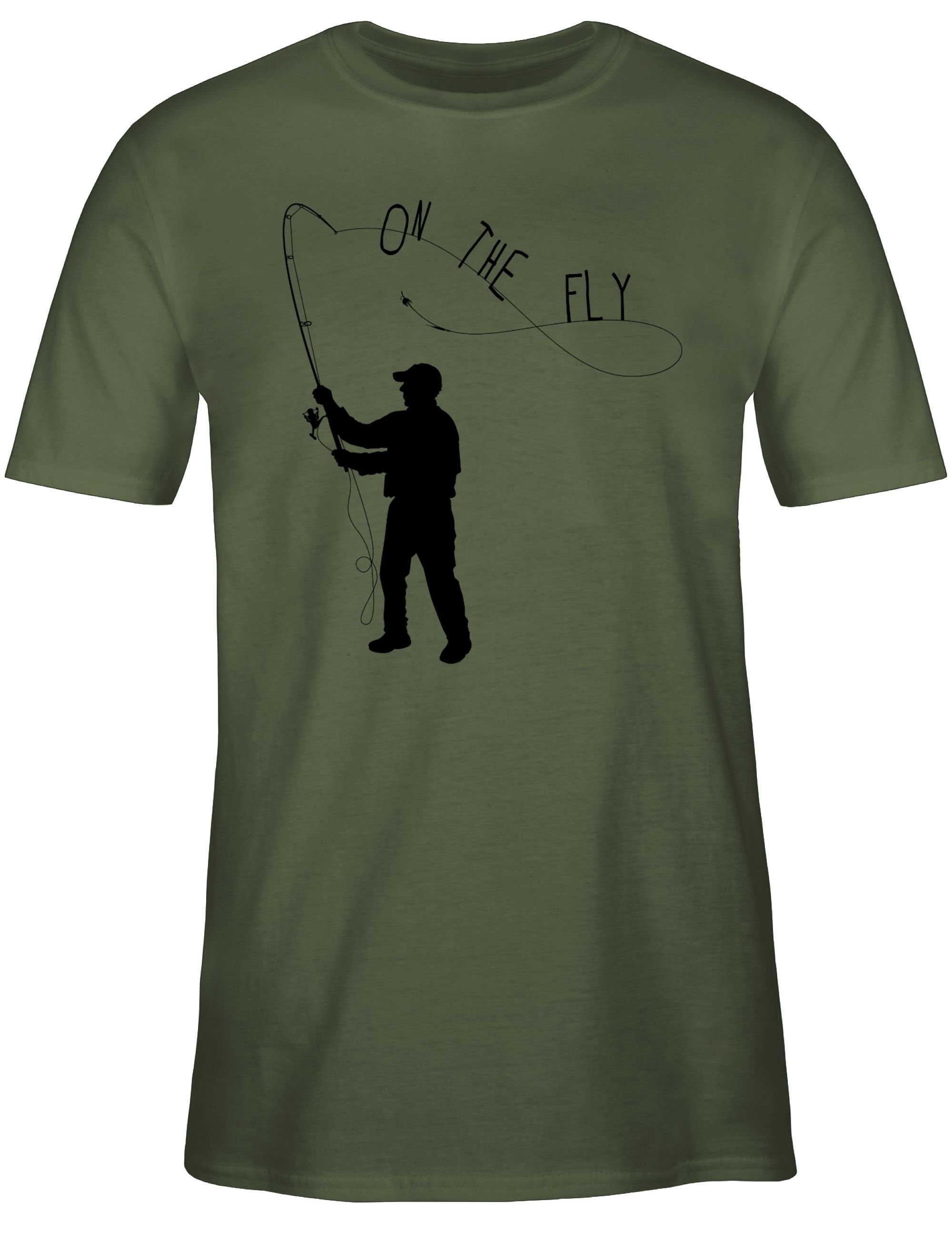 T-Shirt - Fishing 2 Geschenke Grün the Fly Angler On Shirtracer Army