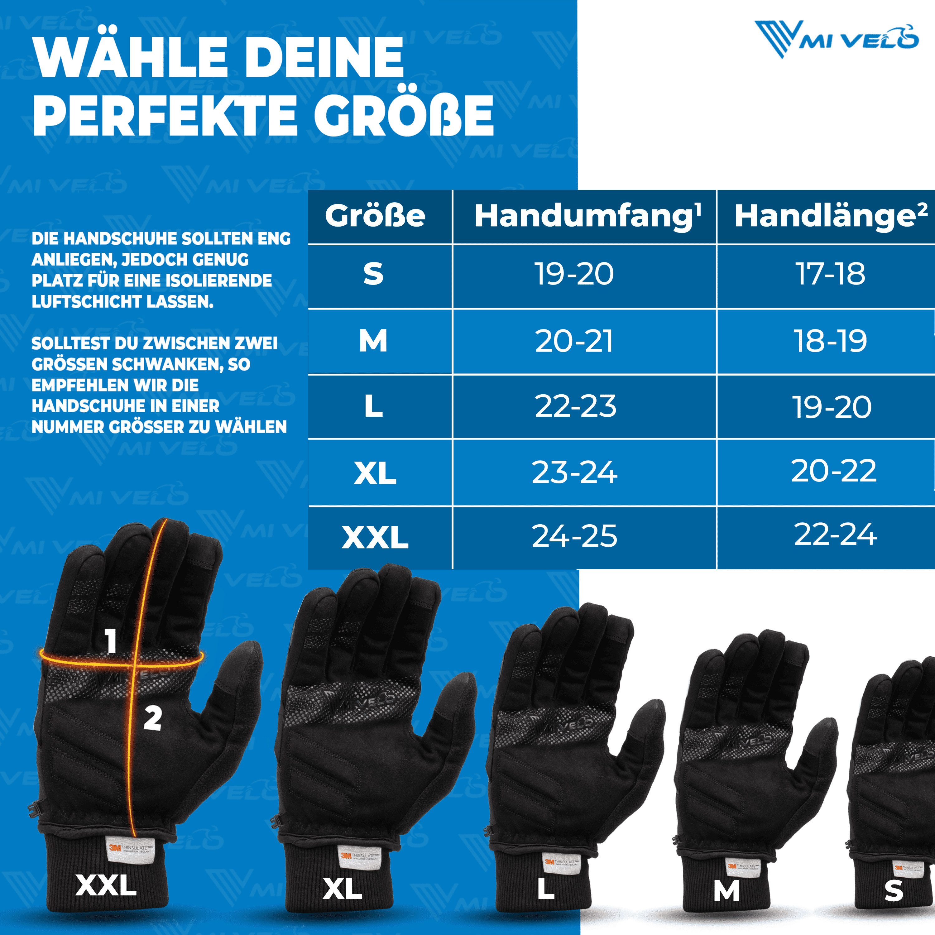 MIVELO Fahrradhandschuhe warme Winterhandschuhe Handschuhe Winter mit Thermo-Fleece wasserfest 3M-Thinsulate