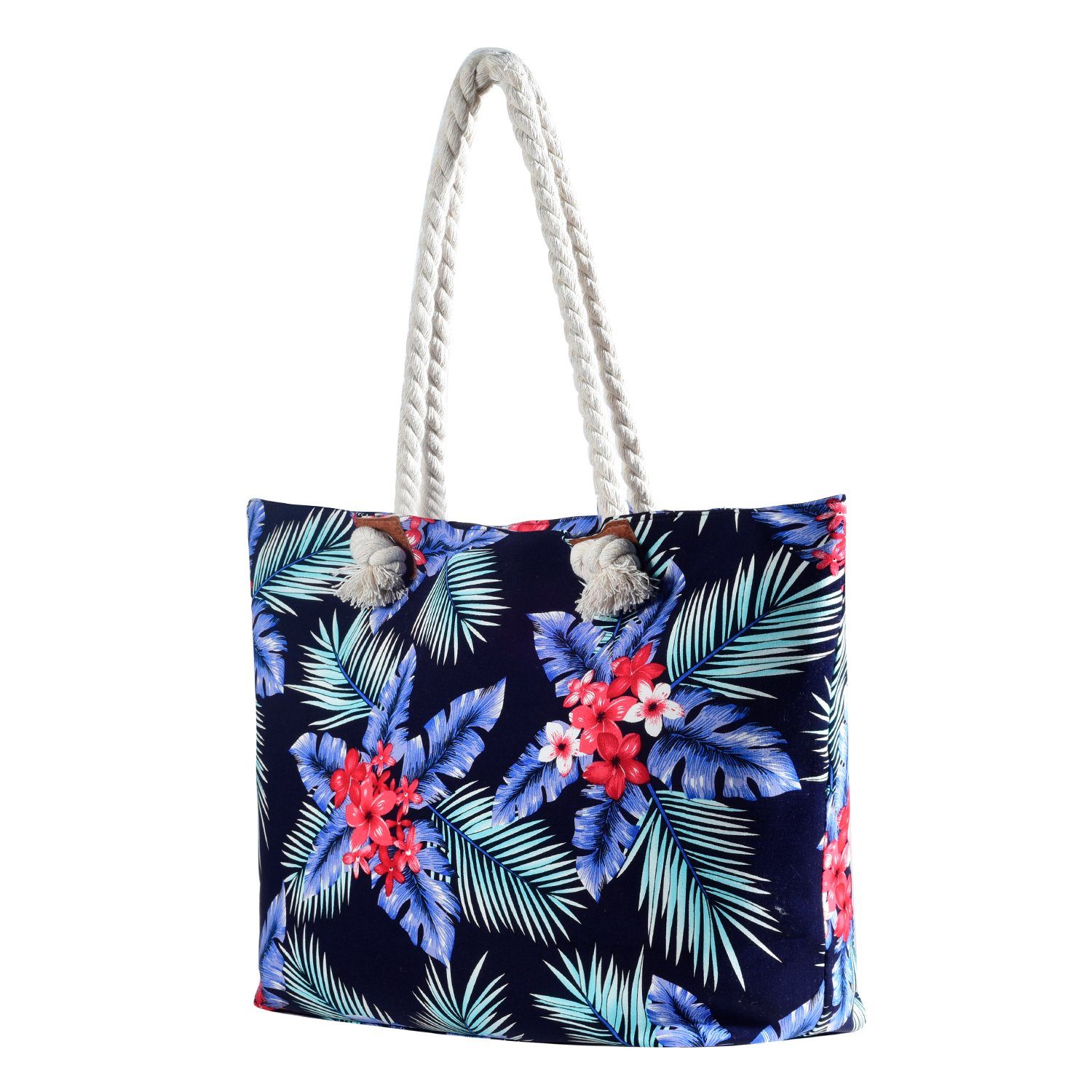 Shopper Reißverschluss, Beach Große Strandtasche DonDon (2-tlg), hawaii Flower mit Strandtasche, tolle Schultertasche Style Motive