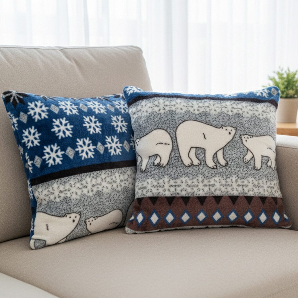 NYVI Dekokissen Dekokissen Kissenbezug CozyBear 40x40 cm für Weihnachten, S günstig online kaufen