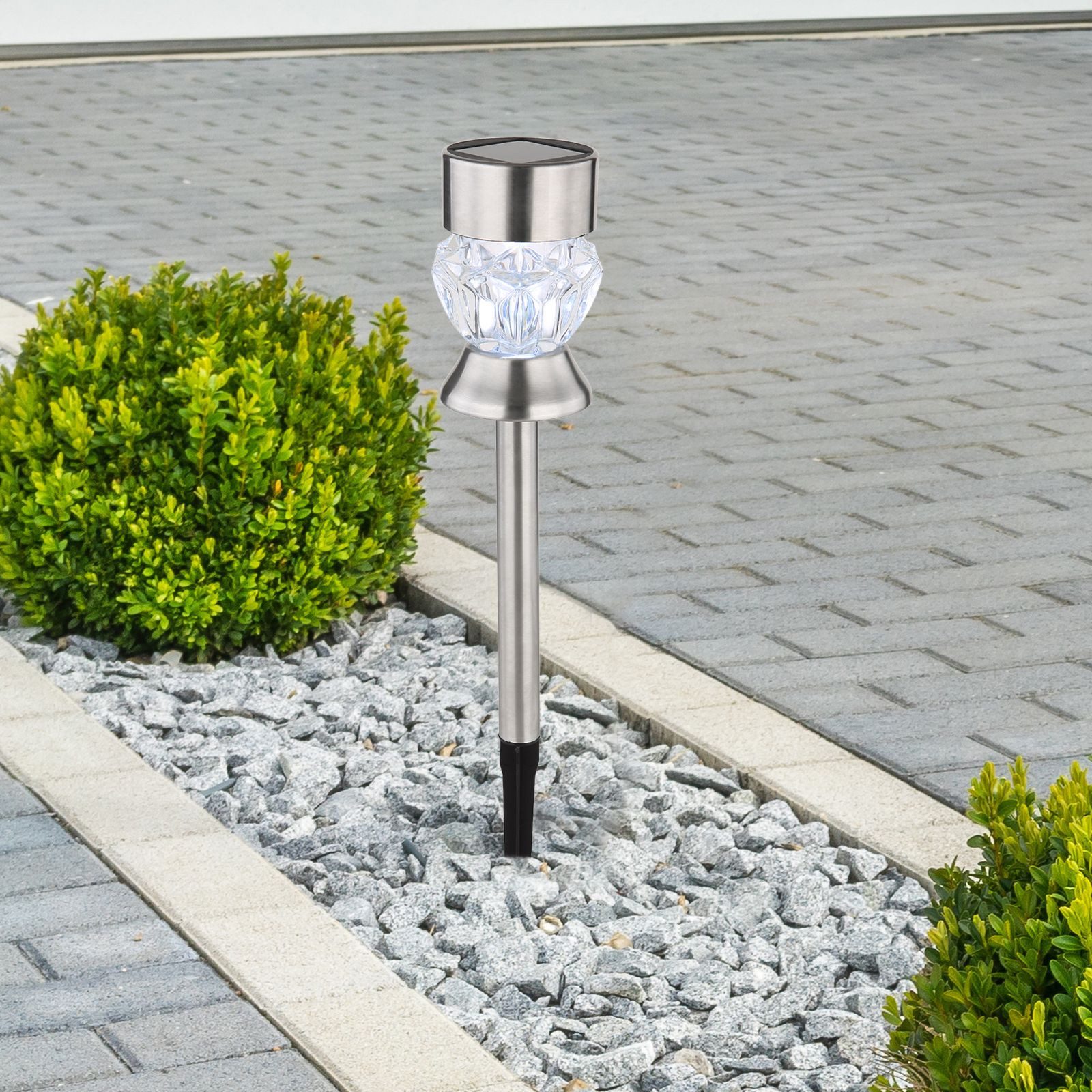 GLOBO LIGHTING LED Solarleuchte Solarleuchte Garten Solarlampe 2er Set Außenleuchte Solar