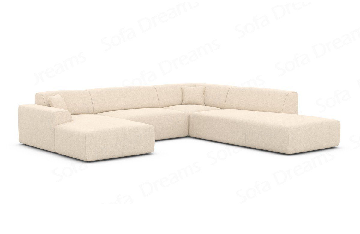 Sofa Sofa Designer beige02 Stoffsofa Strukturstoff Loungesofa Dreams Wohnlandschaft U-Form Lounge Mallorca Modern, U