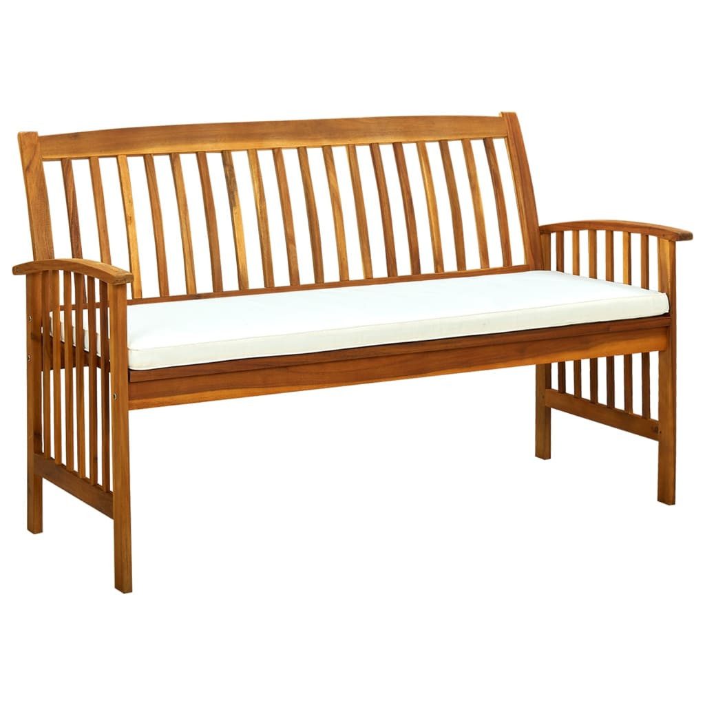Gartenbank Gartenbank mit Kissen 147 cm Massivholz