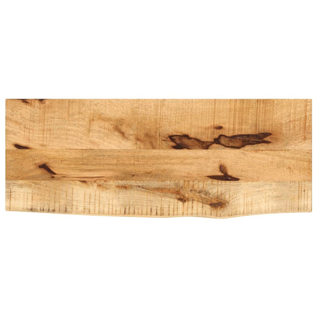 furnicato Tischplatte Vollholz 90 x 20 x 2,5 cm mit Baumkante, naturfarben (1 St), Rustikale Tischplatte als Ersatzplatte für privat & gewerblich