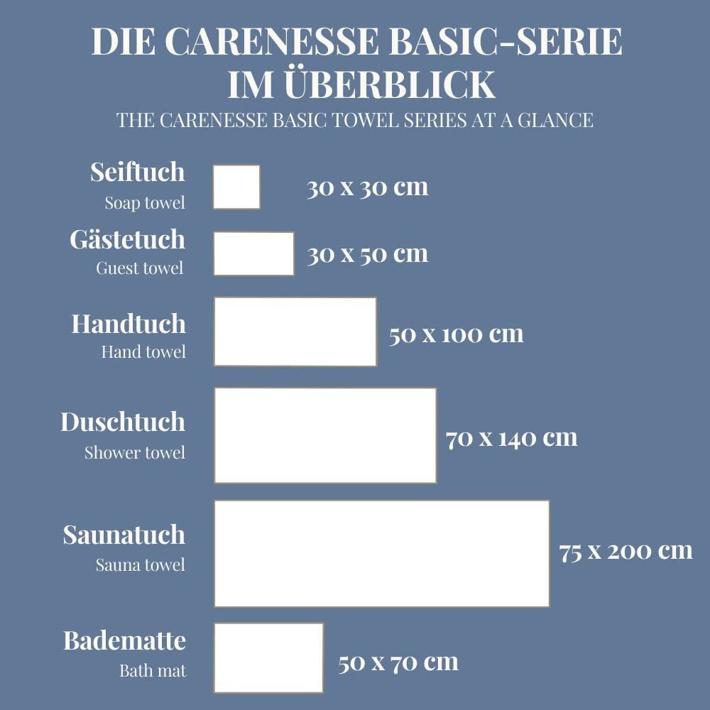 50x100 4-er Carenesse fusselfrei Baumwolle, saugstark cm Badetuch mit Handtücher Frottee glattem Pack Handtuch 100% weich Set Baumwolle Frotteetuch Towel weiß Frottiertuch,