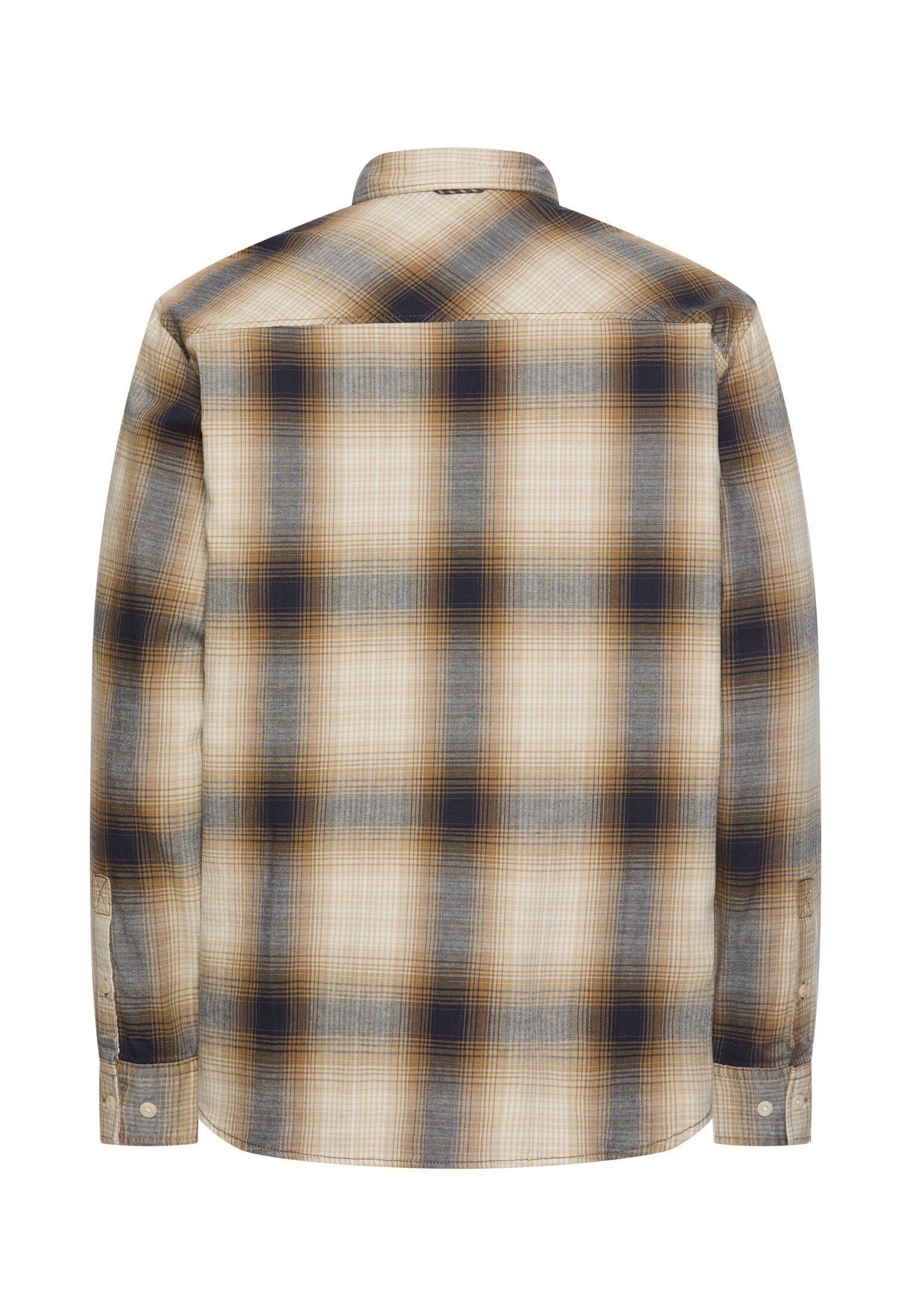 camel active Karohemd Langarmshirt mit Hemdkragen und Knopfleiste