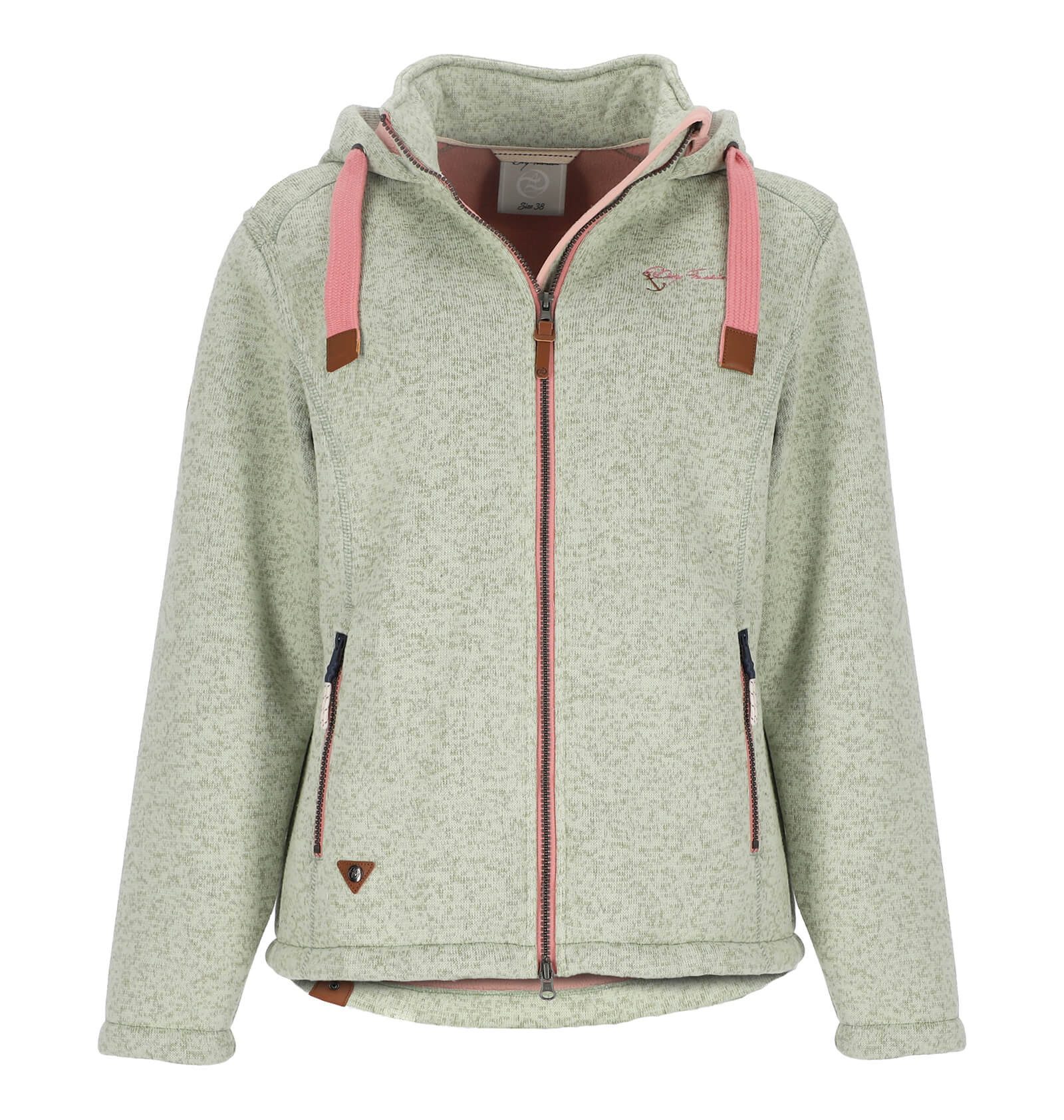 Fleecejacke Poel Damen Wollfleece-Jacke Kapuze - Damenjacke Fleece windabweisend