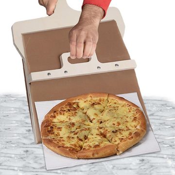 DTC GmbH Pizzaschneidebrett Gleitender Pizzaschieber mit Griff Antihaft Der