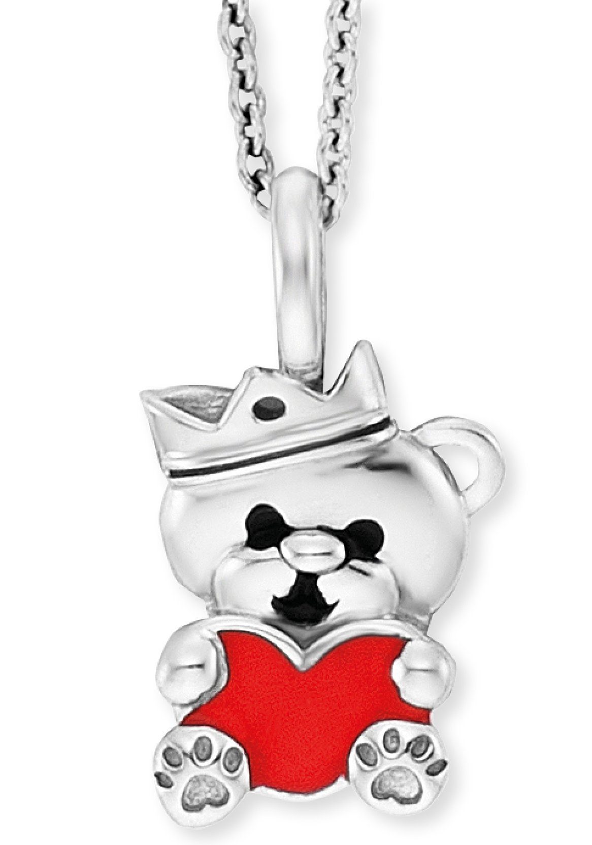 Herzengel Kette mit Anhänger Bärchen mit Herz, HEN-TEDDYLOVE, mit Emaille