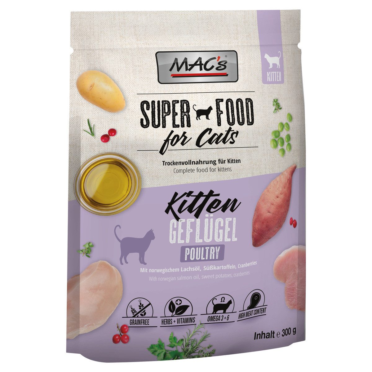 MAC'S Kitten 300 g, Trockenfutter für: Katze
