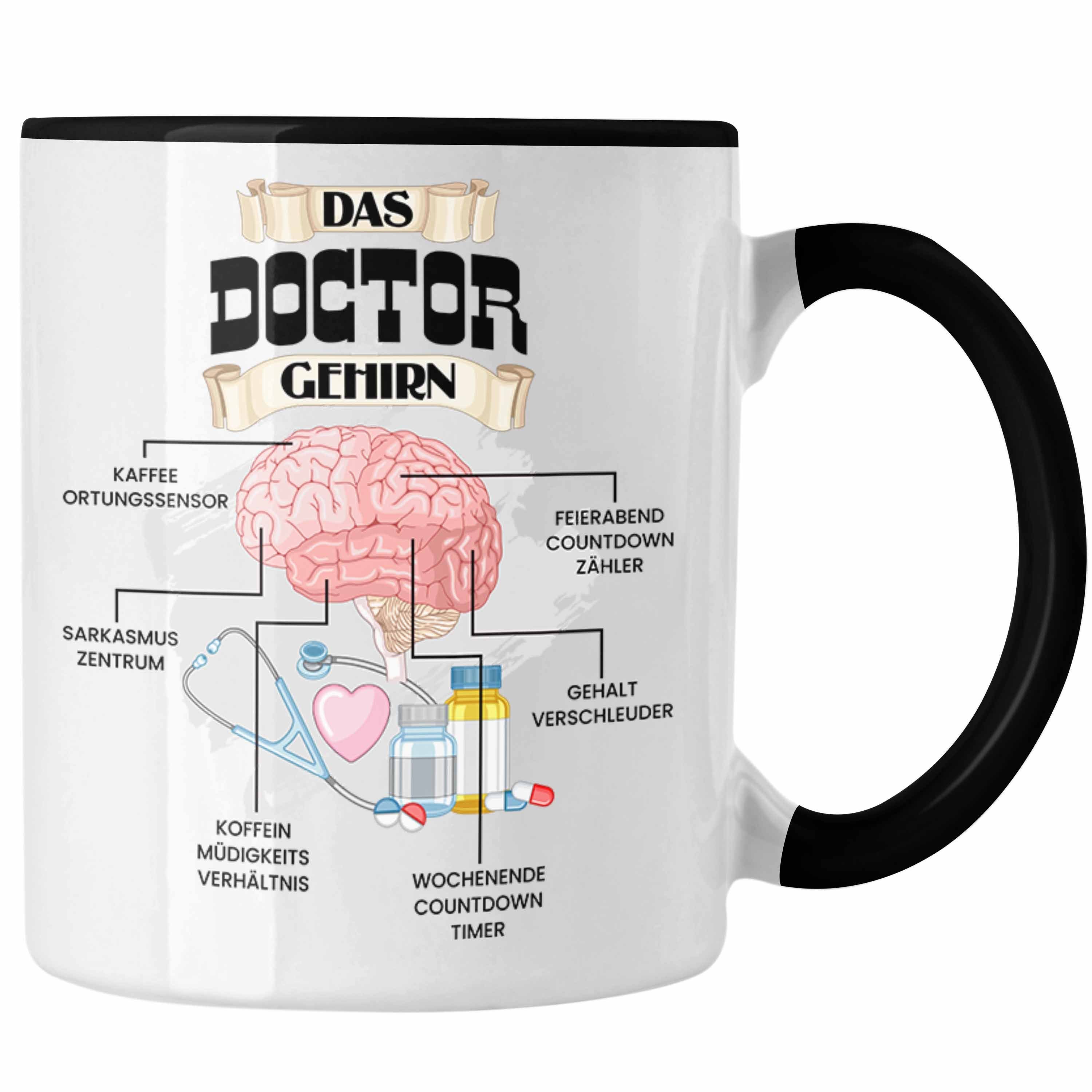 Trendation Tasse Trendation - Doctor Tasse Lustiges Geschenk für Krankenhaus Doctor Spr Schwarz