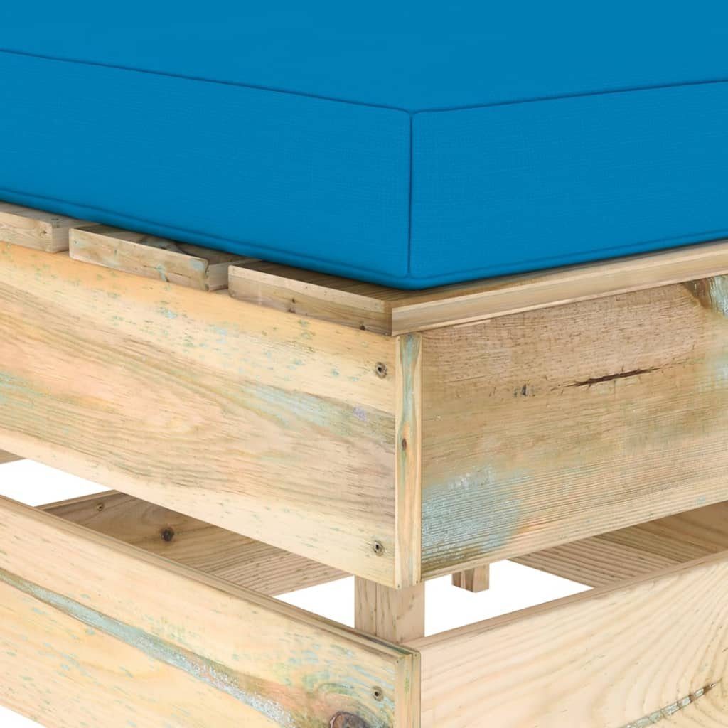 vidaXL Loungesofa Modulare mane Teile Holz, Hellblau Kissen Grün Braun 1 mit und Imprägniertes