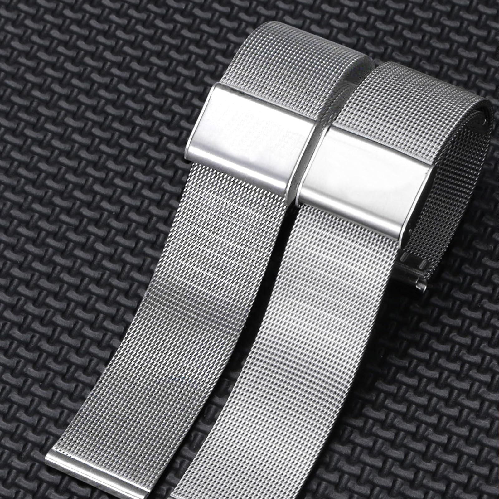 ibettertec Uhrenarmband Uhrenarmband, Ersatz Edelstahl Metallgitterband, Watch Uhren Ersatzband Für Damen Herren 22 mm