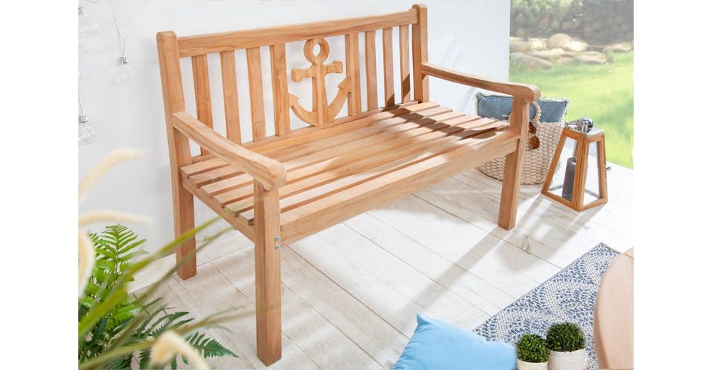 riessambiente Gartenbank »EMPIRE TEAK 120cm braun« (1St), Massivholz