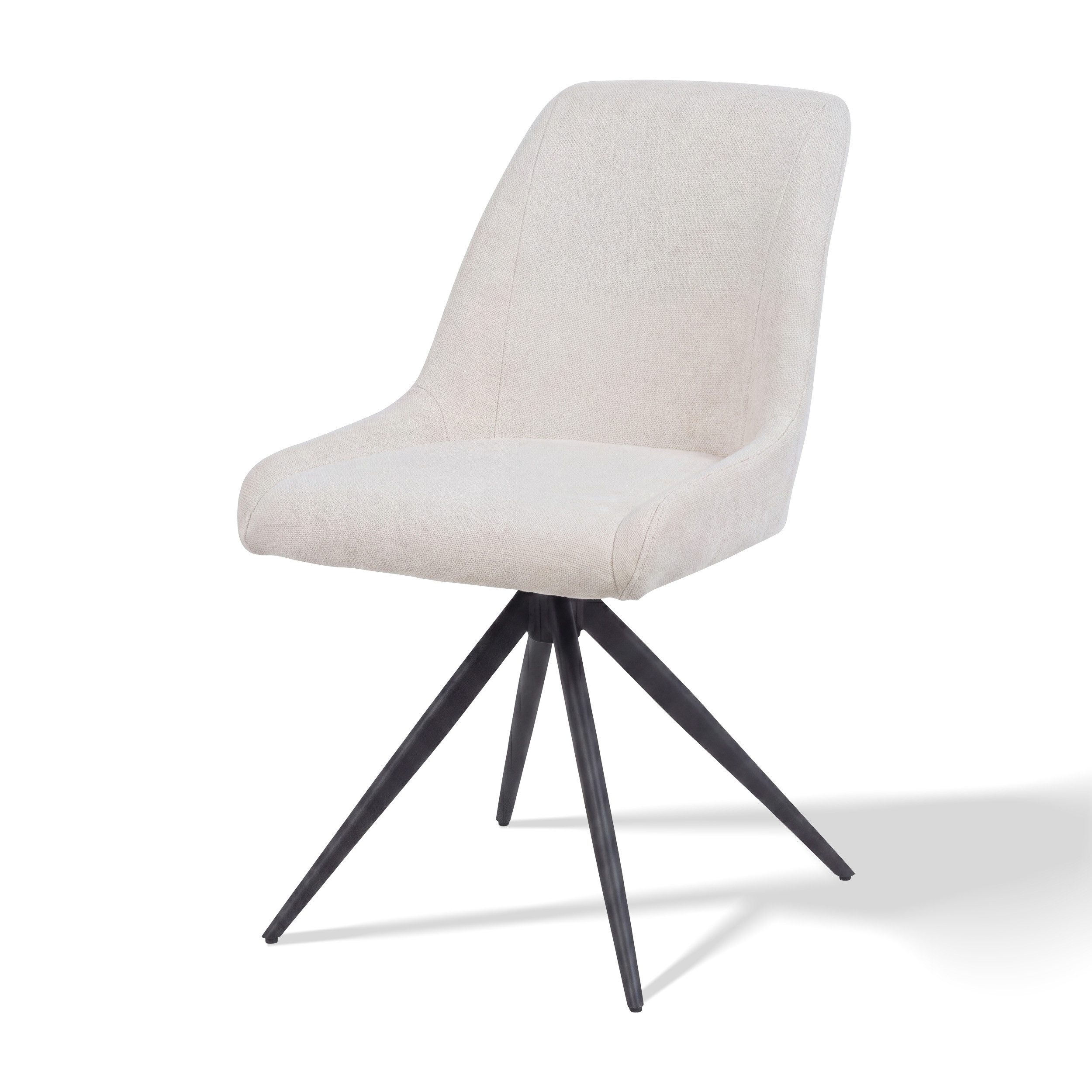 KHG Esszimmerstuhl Küchenstuhl Beige, bis 120 kg belastbar, Industrial Look (Indoor-Stuhl Mikrofaser), 260° drehbar mit Auto-Return-Funktion