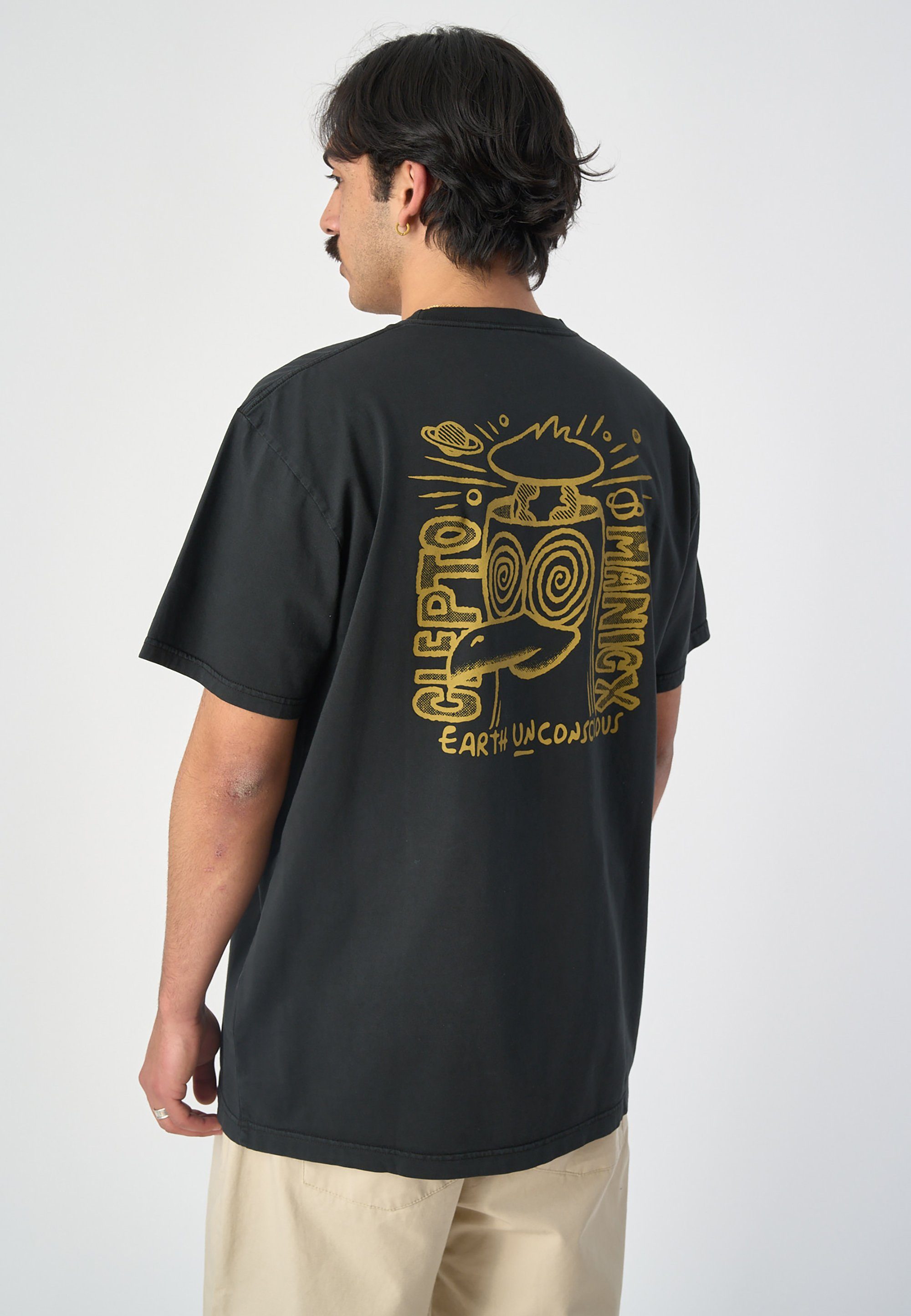 Unconscious T-Shirt coolem Cleptomanicx Print schwarz mit